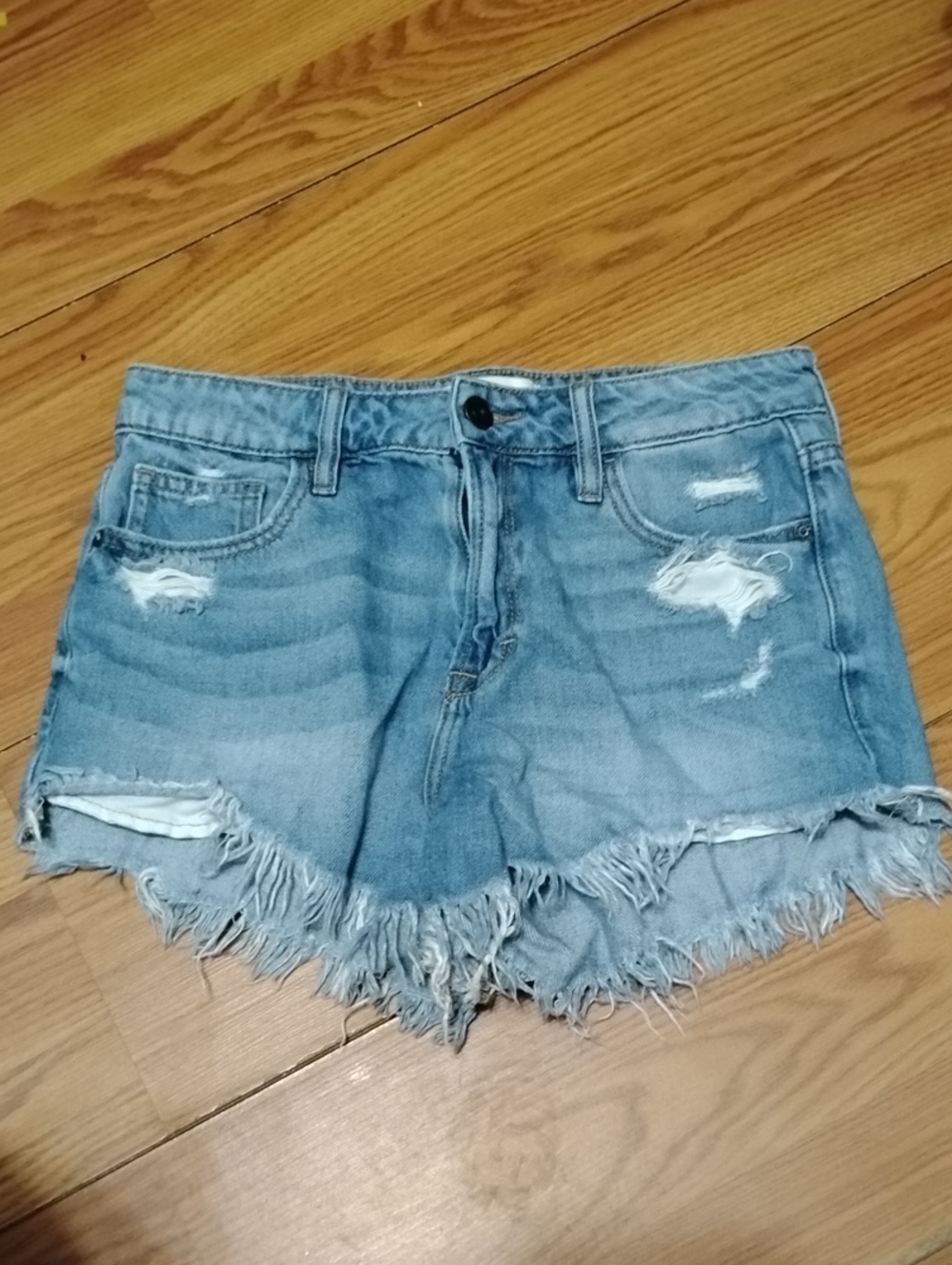HIDDEN High Waist Women's S Light Blue‎ Distressed Denim Shorts